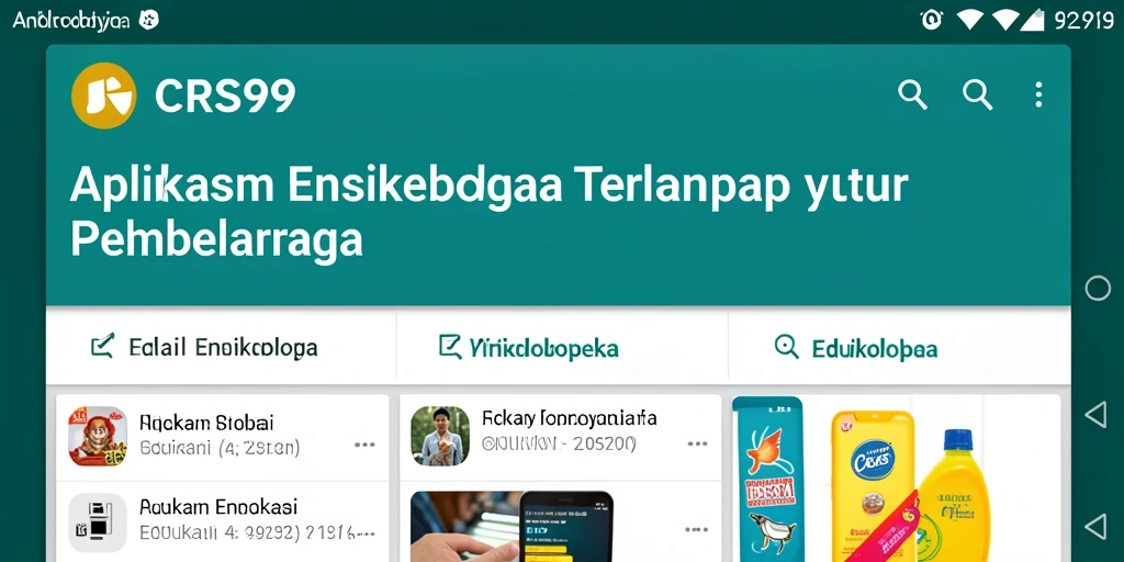 Tampilan antarmuka aplikasi CRS99 yang interaktif dan informatif.