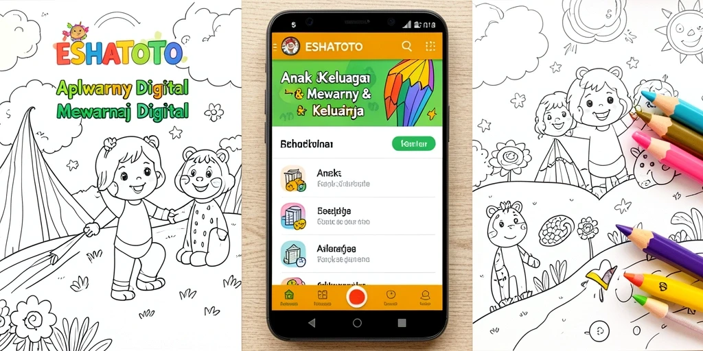 Antarmuka aplikasi ESHATOTO yang menarik untuk mewarnai.