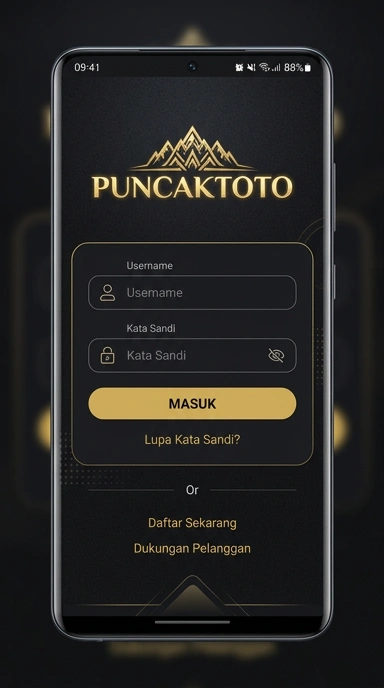 Tampilan halaman login puncaktoto